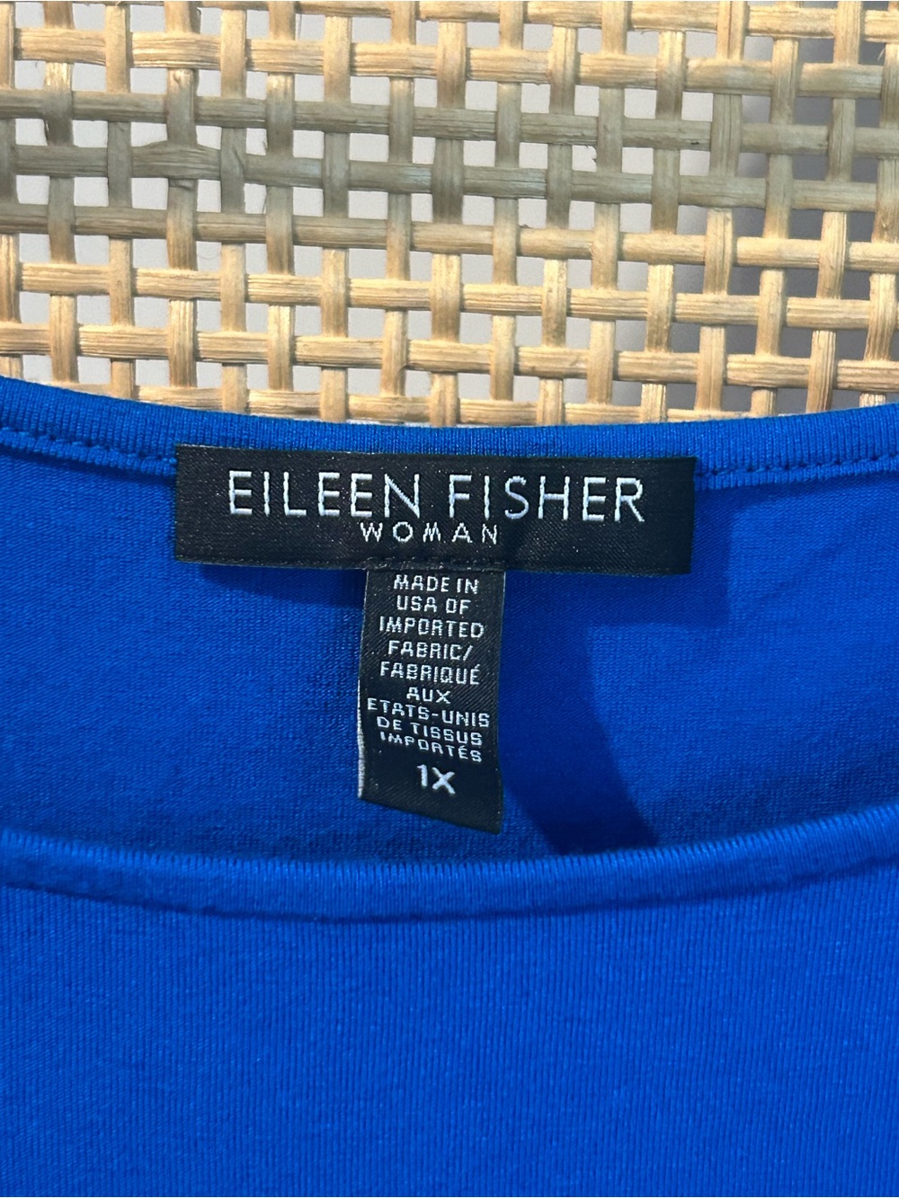 NWOT Eileen Fisher Woman Slim Tank Cobalt Royal Blue Viscose Jersey Plus 1X - Picture 6 of 11